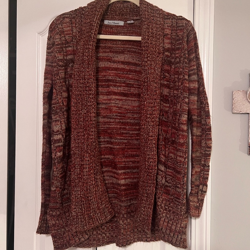 Jason Maxwell Marled Coffee Bean Knit Cardigan